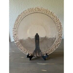 Fire and Light Recycled Glass Moonstone Copper Round Platter 13 7/8 Inches